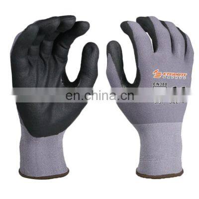 Anti slip oil labor construction heavy duty working nitrile coated customize work gloves