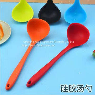 Silicone Soup Spoon Non-stick Cookware Spoon Food Grade Silicone Soup Spoon Home Hotel High Temperature Resistant Soup Spoon photo-5