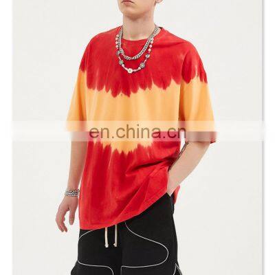 Europe and the United States 200gsm best colorful printed 100% cotton men oversized t-shirt