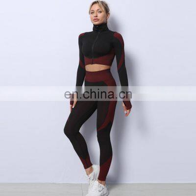 2021 New Long Sleeve Yoga Suit Sport Plus-size Xxxl Women's Wear Running Breathable Seamless Fashion Sport Casual Yoga Pant Suit photo-3