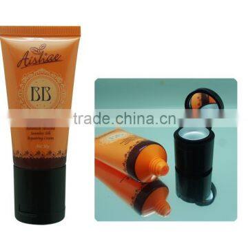 30mm Guangzhou Acryl cap cosmetic soft tube packaging,foundation packaging tube Liquid foundation plastic tube flip top cap