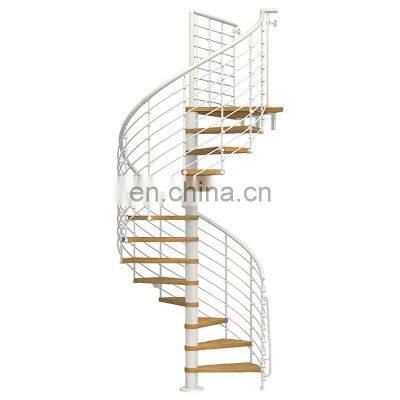 one stop service residential building exterior spiral steel wood stairs