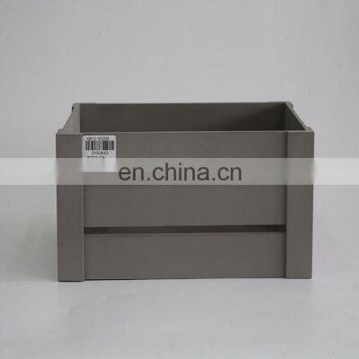 Gray Wooden Craft Storage Box Bin Basket for Home Decor photo-3
