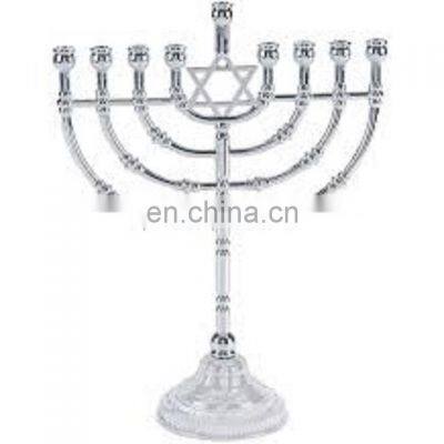 silver plated menorah for decoration