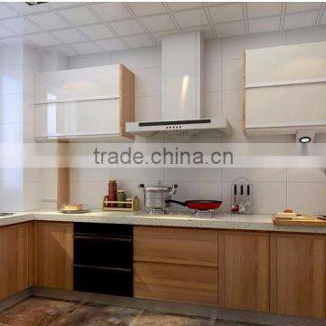 Melamine kitchen cabinet with acrylic wall cabinet