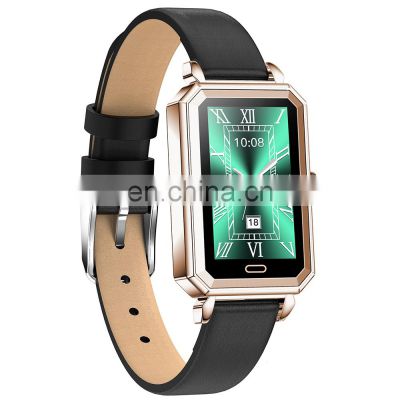 2021 Wholesale Luxury Lady Girl Women Smart Watches We Chat Movement Touch Screen Weather Hr Bp Spo2 Smart Watch Smartwatch Ht2