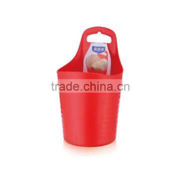 Bathroom Plastic Round Oval Storage Basket Hanging Basket With Handles photo-2