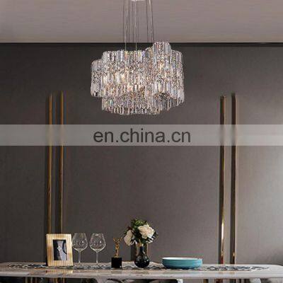 HUAYI Modern Pendant Ceiling Lamps Crystal Chandelier Lights Hanging Light Fixture for Living Room photo-4
