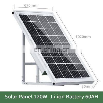 Solar System Off-grid Energy Storage System 120W 50/60/80 Ah for Home Farm Island Outdoor 4G Router Lighting Surveillance Camera photo-2
