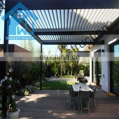 Outdoor Chinese style cheap motorised aluminum garden pergola gazebos