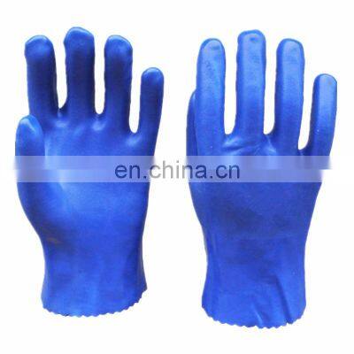 Blue Rubber Labor Protection Water Proof Oil Resistant Work Gloves photo-2