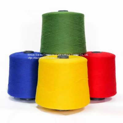 Dasion brand blue color 100% spun polyester yarn