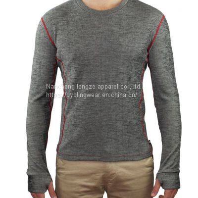 Men's merino Polypropylene long sleeve baselayer  thermal underwear