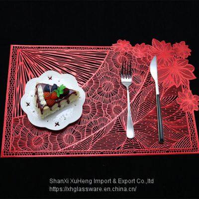 Pink Insulated Placemat PVC Hollow Dining Table Mat Kitchen Decor photo-3