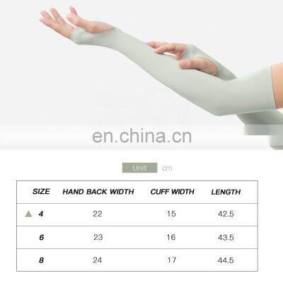 Unisex Cooling Fabric Sun Protection Custom Logo Cycling Arm Ice Sleeves With Thumb Hole photo-4
