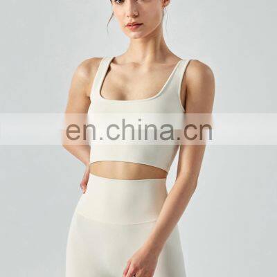 New Sexy U Back Gym Sports Yoga Bra Women Workout Exercise Wear Apparel Shockproof Fitness Running Bra Crop Top