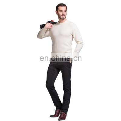 Autumn and Winter Men's Merino Wool Sweater Warm Computer Knitted Crewneck Pullover