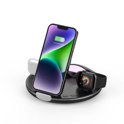 Portable Multifunction Table Charging 4 In 1 Wireless Faster Charger For Iphone 14 13 12 Pro Max