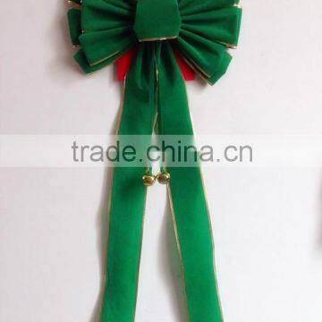 8.5" Width Bow and 2.5" Ribbon Width With Gold Line Edges Velvet Butterfly Ribbon Bow photo-4