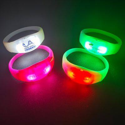 Glow in Dark Light up Custom Bracelets, Music Concert Sound Activated LED Wristbands for Events