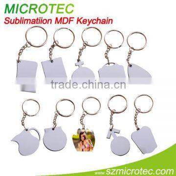 wholesale new heat transfer blank MDF key chain ring