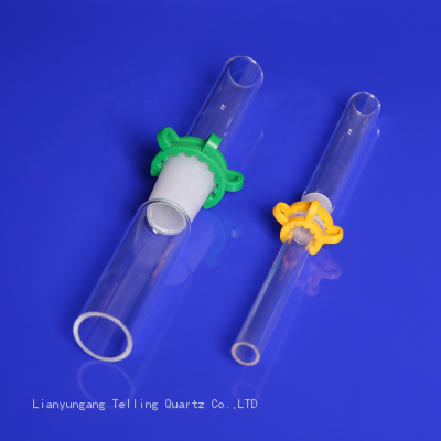 Male and Female Frosted Joint Quartz Glass Joint Tubes with Free Clip