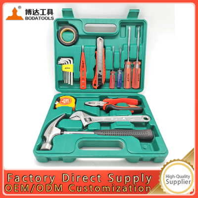 17-Piece Home Multifunctional Tool Set Repair Tool Combination Package Mixed Tool Set Hand Tool Kit with Plastic Toolbox Storage Case