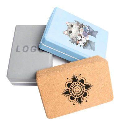Custom Size and Logo Non-Slip Wholesale Natural Cork Yoga Block Yoga Brick