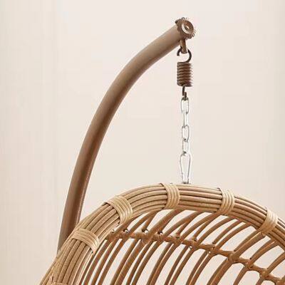 Modern Eco-Friendly PE Rattan Egg Shaped Hanging Chair Factory Price Patio Garden Swing Chair photo-3