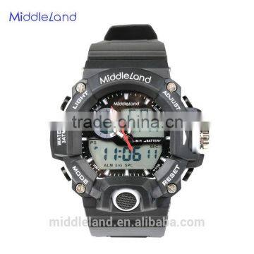 New Product Watches 2015, Watch Japan Movement Alarm MIDDLELAND Manufacturing Double Movement Digital Sport Watches For Men