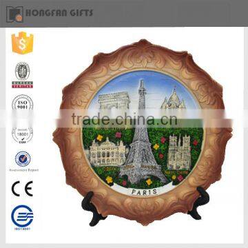 Hotsale porcelain paris souvenir plate
