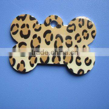 Custom Printed Leopard Design Pet ID Jewelry Collar Charm Tag for Dog Cat