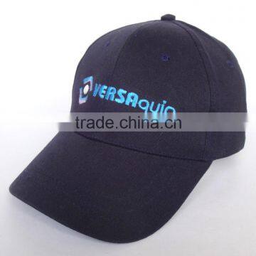 customized six panel promotional dark blue cotton baseball hat from china