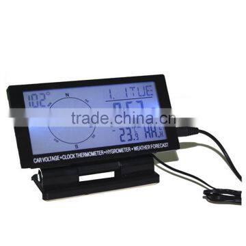 LCD Display Clock With Calendar / Thermometer / Compass Use in Car