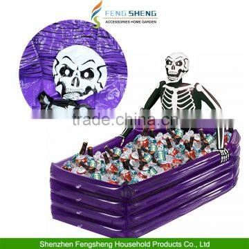 Haunted Halloween Inflatable Skeleton Coffin Grave Drinks Cooler Halloween Hang