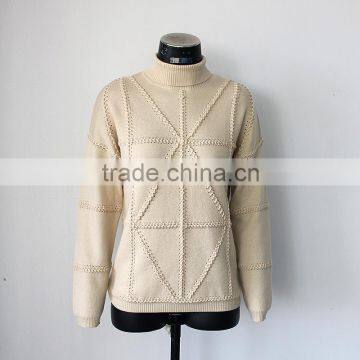 Sweaters Tops fashion women christmas latest design Green Turtle Neck Crop Loose Sweater