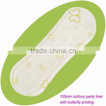 155mm Panty liner,sanitary napkin, sanitary pad, feminine hygiene pad