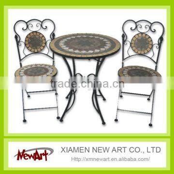 2016 Patio Mosaic Tile Metal Garden Table And Chair Cheap Outdoor Cast Iron Garden Furniture                        
                                                Quality Choice