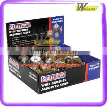Assorted sizes brushes Cardboard counter top display box