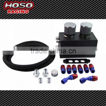 Hoso Racing Aluminum Oil Catch Tank 10AN Fittings Filters For Honda Civic For Acura Integra B Series Oil Catch Can Breather Kit