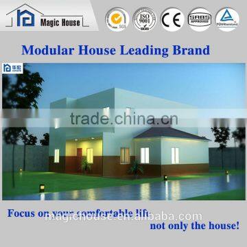 Waterproof flat roof light steel villa/luxury villa house prefabricated design/certificated light steel villa