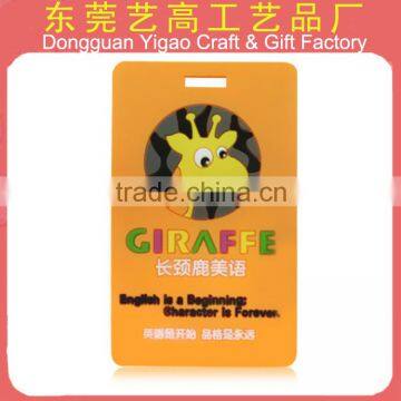 Promotional plastic standard size luggage tag, name travel tag