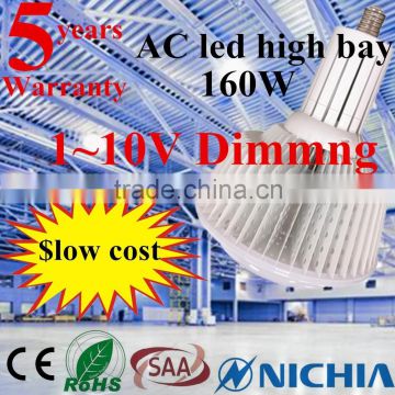 Driverless SMD3030 led high bay light 160W 1-10v dimmable