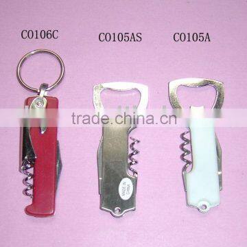 Comfortable plastic handle stainless steel structure bottle keys