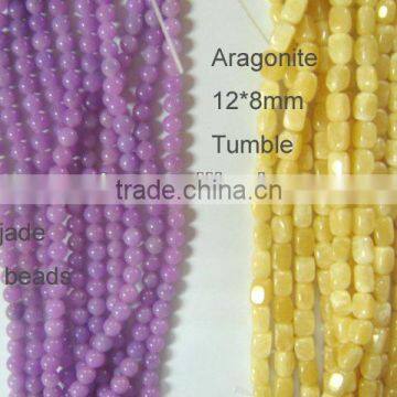 Wholsale high quality aragonite 6*8mm tumble jewelry