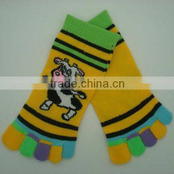 Boxi-10G High quality acylic magic kids cartoon five fingers socks