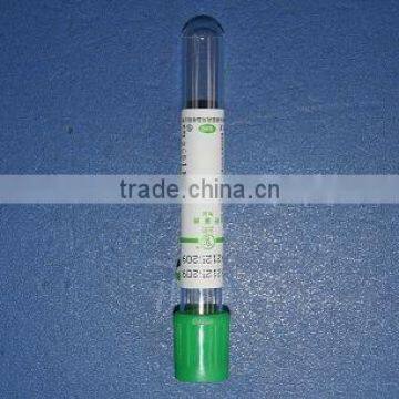 Medical single use vacuum blood collection heparin tube 3ml