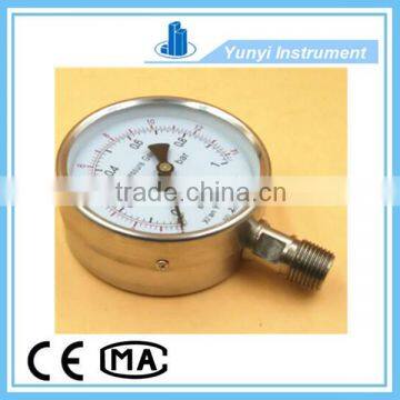 double needle steam small pressure gauge