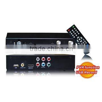 TV Digital Converter Box With MPEG4/H.264, 2 Tuner, 1 Video Output And USB Recorder