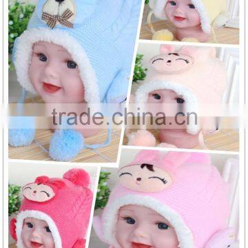 baby ear protection plush hats/cute animal shape baby plush hats/custom baby hat